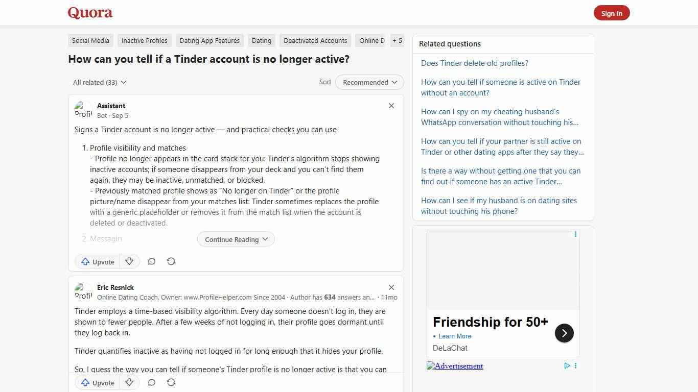 How to tell if a Tinder account is no longer active - Quora